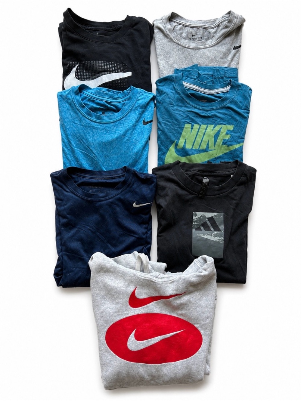 Nike and Adidas Men's Size Small Short Sleeve T-Shirts and a Sweat Shirt